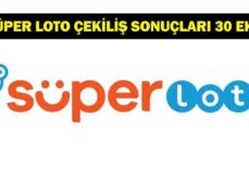 SÜPER LOTO ÇEKİLİŞ SONUÇLARI 30 EKİM! Milli Piyango Süper Loto çekiliş sonuçları sorgulama linki